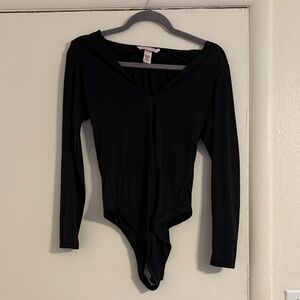Victoria's Secret Black V-Neck Bodysuit